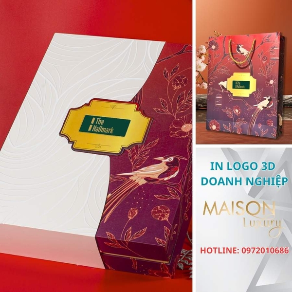 In Logo 3D Doanh Nghiệp Lên Hộp Quà Tết Tại Vũng Tàu - Maison Luxury