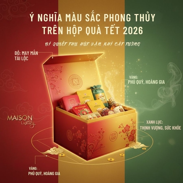 Ý Nghĩa Màu Sắc Phong Thủy Trên Hộp Quà Tết 2026: Bí Quyết Thu Hút Vận Khí Cát Tường