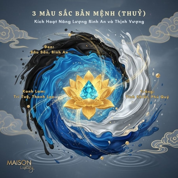 3 Màu Sắc Bản Mệnh (Thủy) – Kích Hoạt Năng Lượng Bình An và Thịnh Vượng