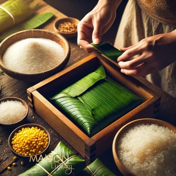 các bước gói bánh chưng