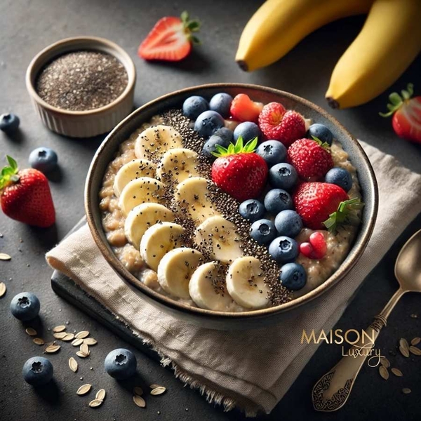 cháo yến mạch cho bữa sáng healthy ngày tết