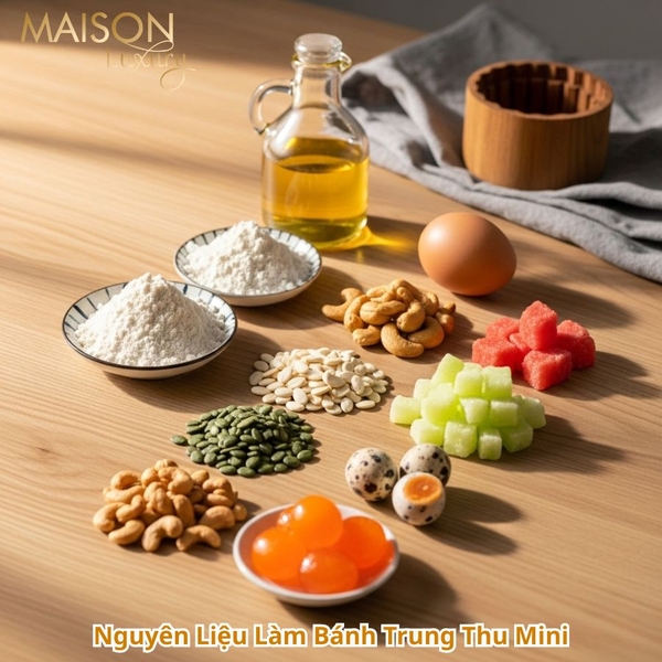 Chuẩn Bị "Tất Tần Tật" Nguyên Liệu Làm Bánh Trung Thu Mini