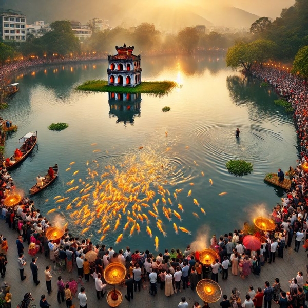 địa điểm thả cá chép ngày ông táo về trời