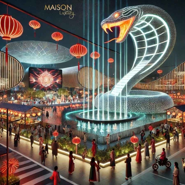 tượng rắn tại quảng trường - ất tỵ 2025