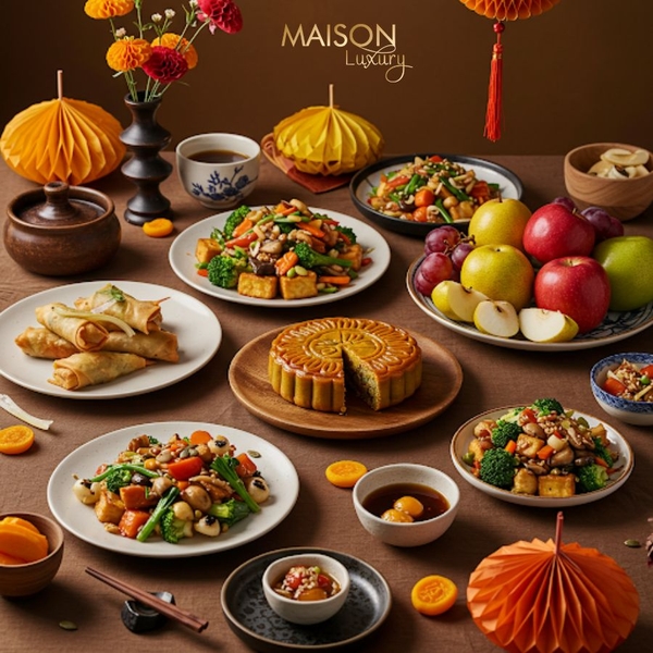 mâm cỗ trung thu gồm các món chay