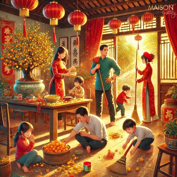 phong tục ngày tết - quét dọn nhà cửa ngày tết