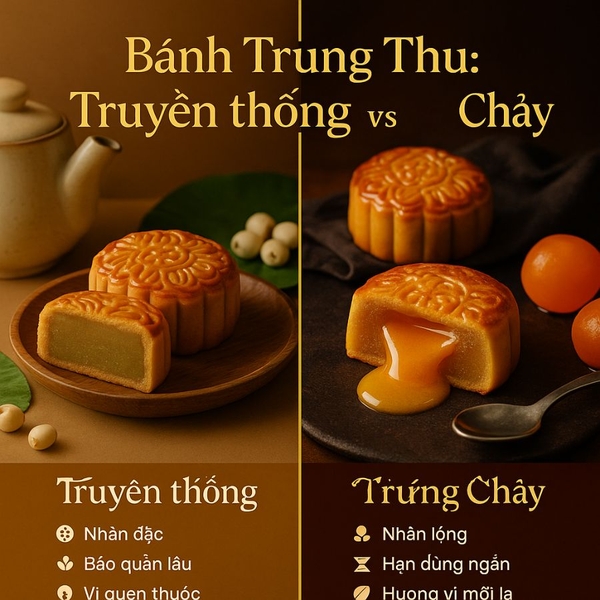 So sánh Bánh Trung Thu Lava Trứng Chảy với bánh Trung Thu truyền thống