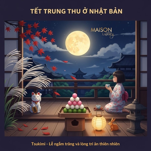 Tết Trung Thu ở Nhật Bản: Otsukimi - Ngắm trăng và bánh dango