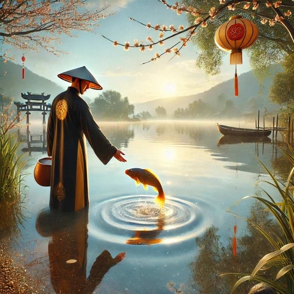 thả cá chép vào dịp lễ ông công ông táo