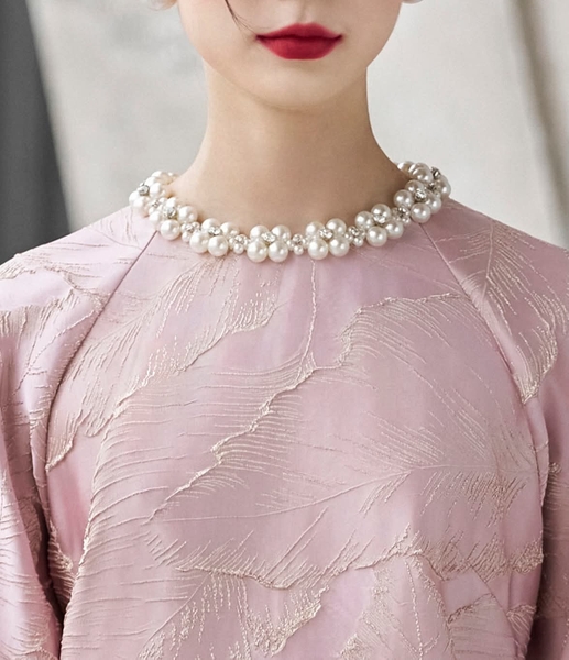 Áo Dài Kim Ngọc - hồng ( Full set )