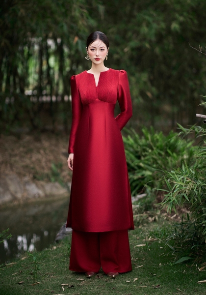 ÁO DÀI TÙNG CHI -  ĐỎ