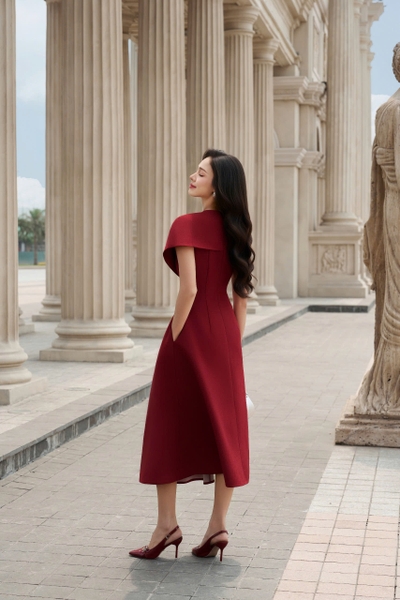 ELLA DRESS - Đỏ bordeaux