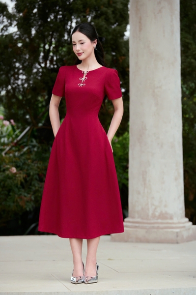MILA DRESS - Đỏ bordeaux