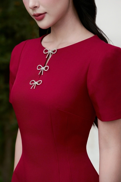 MILA DRESS - Đỏ bordeaux
