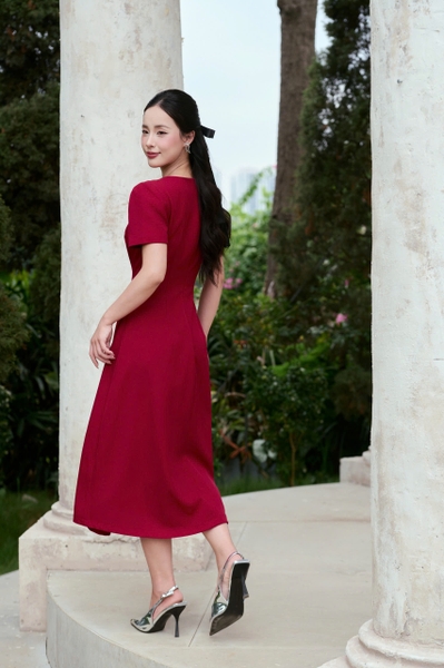 MILA DRESS - Đỏ bordeaux