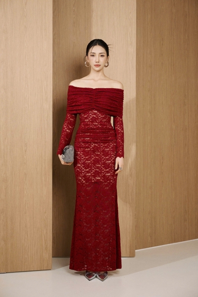 MAISEE SET - Đầm cổ yếm ren hoa + áo choàng (2 sản phẩm )