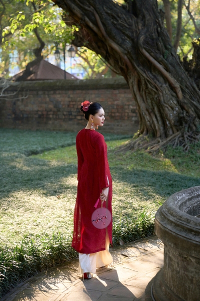 Áo dài XUÂN VỊ - đỏ