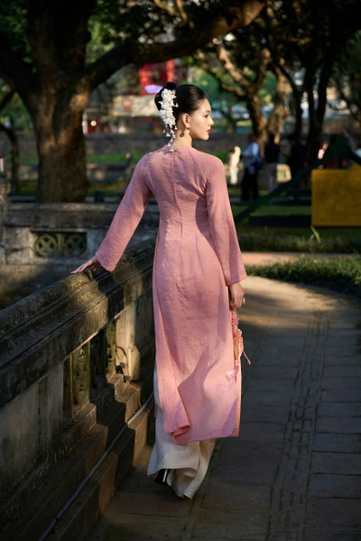 Áo dài XUÂN VỊ - full set hồng