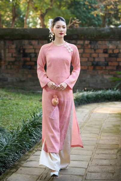 Áo dài XUÂN VỊ - full set hồng