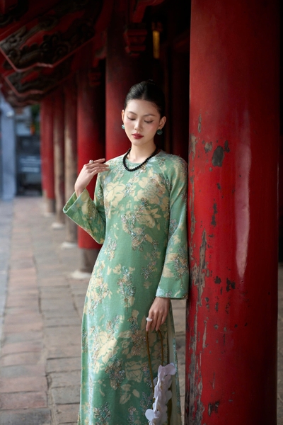 áo dài Ngọc Nhung- xanh ngọc