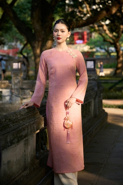 Áo dài XUÂN VỊ - full set hồng