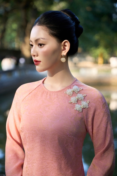 Áo dài XUÂN VỊ - full set hồng