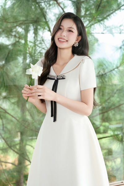 AURA DRESS -cream white