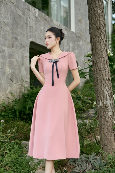 AURA DRESS - coral pink