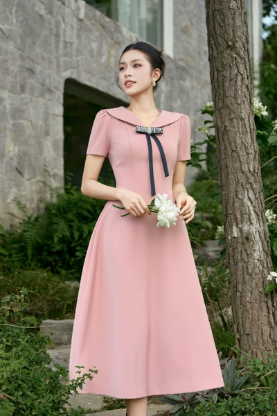 AURA DRESS - coral pink