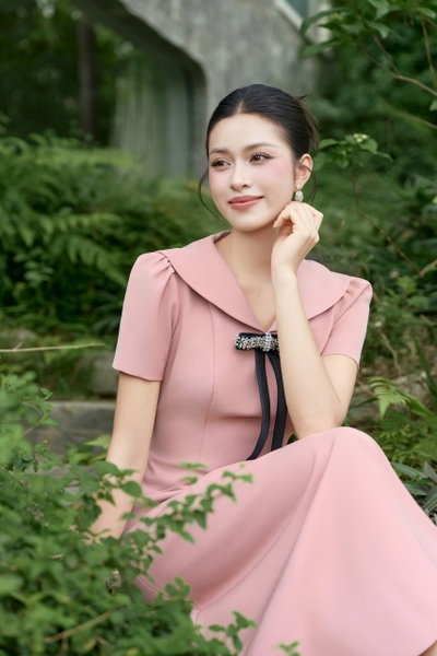 AURA DRESS - coral pink