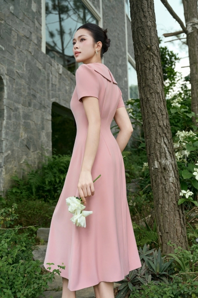 AURA DRESS - coral pink