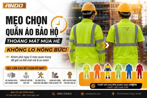 Mẹo chọn quần áo bảo hộ thoáng mát, không lo nóng bức trong mùa hè