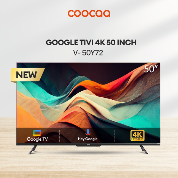 Google Tivi Coocaa 4K 50 Inch, Ra Lệnh Giọng Nói- Model 50Y72