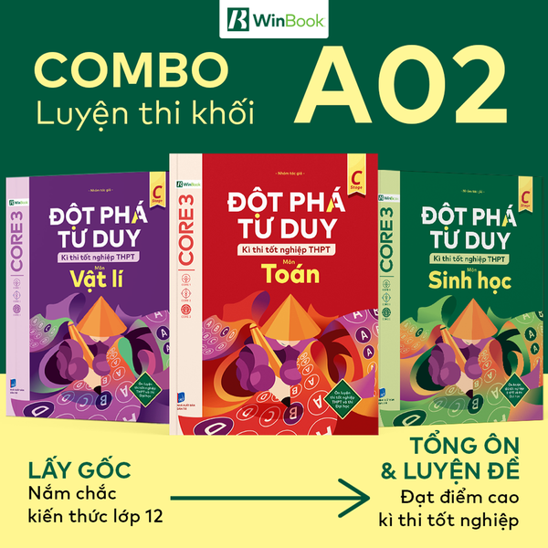 Bộ 3 cuốn Đột phá tư duy kì thi tốt nghiệp THPT môn Toán, Lí, Sinh