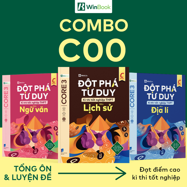 Combo 3 cuốn sách Đột phá tư duy kì thi tốt nghiệp THPT môn Văn, Sử, Địa - Ôn thi khối C00 cấp tốc | WinBook