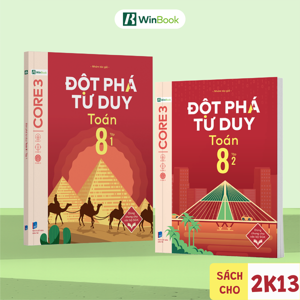 Bộ 2 Tập Sách Đột phá tư duy Toán 8 - Sách Toán 8 tự học, ôn tập chương trình SGK mới cho 2k13 | WinBook