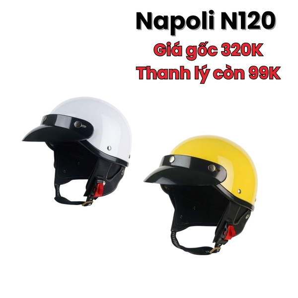 Mũ Bảo Hiểm 1/2 Đầu Napoli N120 – Flashsale
