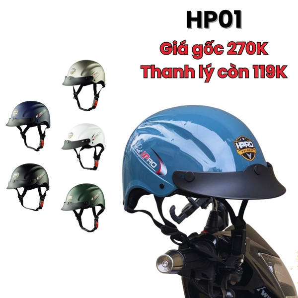 Mũ bảo Hiểm Nửa Đầu HP01 - Flashsale Đủ Màu
