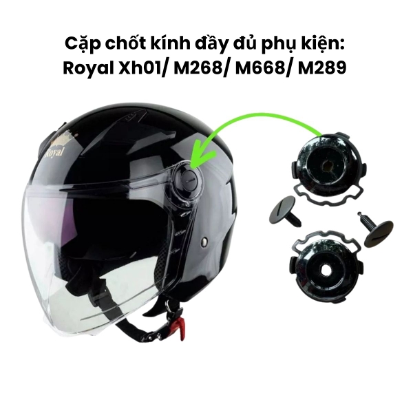 Phụ Kiện Thay Thế Chính Hãng Cho Mũ Bảo Hiểm Royal XH01/M268/M668 – Kính, Chốt Kính, Khóa Nón, Lót Nón