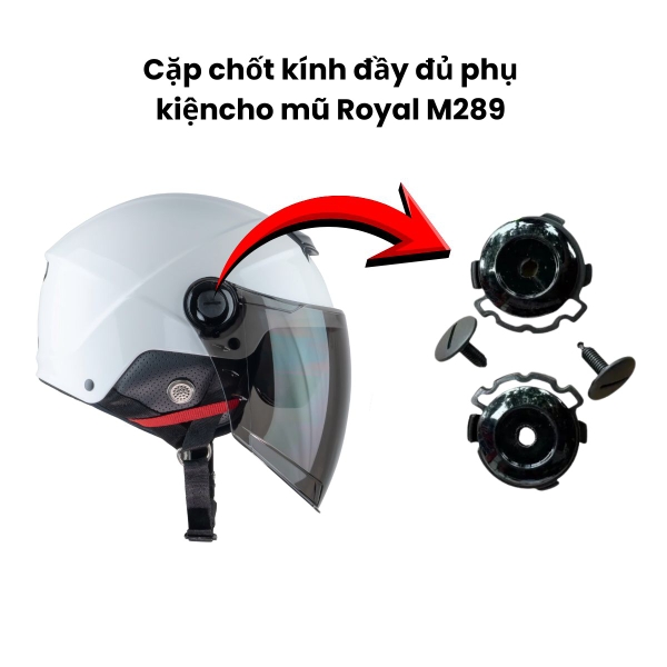 Phụ Kiện Thay Thế Cho Mũ Bảo Hiểm Royal M289 – Kính Gắn Ngoài, Chốt Kính, Hốc Gió, Khóa Cài Nón