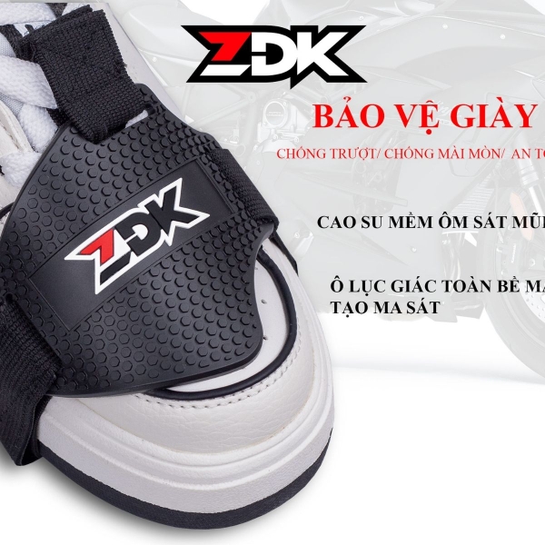 Đệm Giày Chân Côn ZDK – Cao Su Mềm Chống Trượt, Dây Thun Co Giãn VELCRO, Bảo Vệ Giày Khi Chạy Xe
