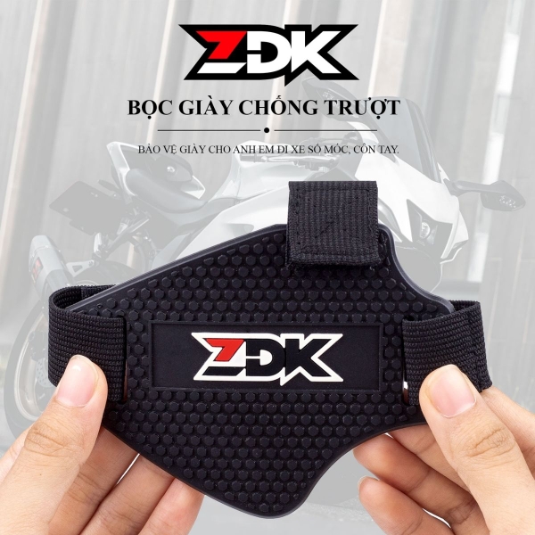 Đệm Giày Chân Côn ZDK – Cao Su Mềm Chống Trượt, Dây Thun Co Giãn VELCRO, Bảo Vệ Giày Khi Chạy Xe