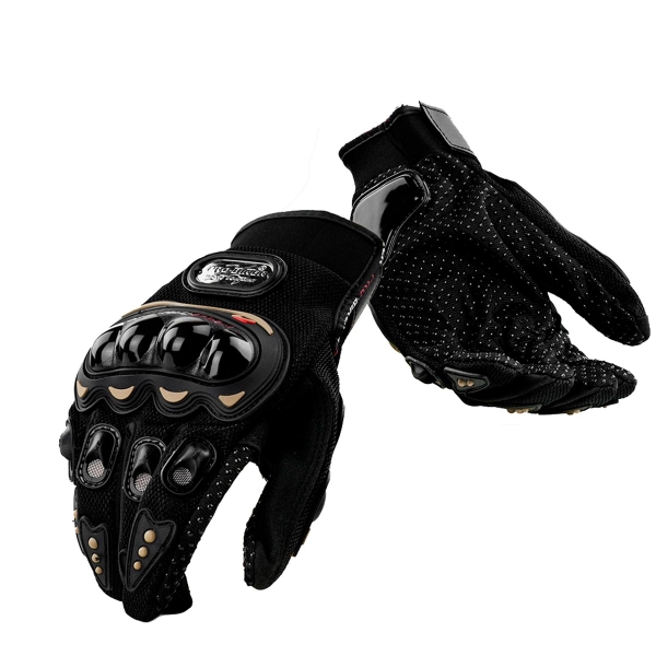 Găng Tay Pro-Biker Dài Ngón Màu Đen – Gù Nhựa Bảo Hộ, Chống Trượt, Thoáng Khí, Chuyên Dành Cho Motor & Xe Máy
