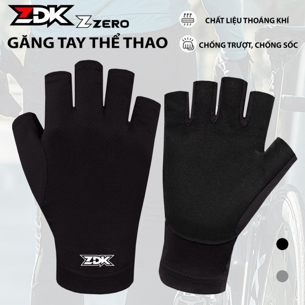 Găng Tay Xe Đạp Nửa Ngón ZDK Zzero – Vải Kim Cương, Da Lộn Chống Trượt, Thoáng Khí