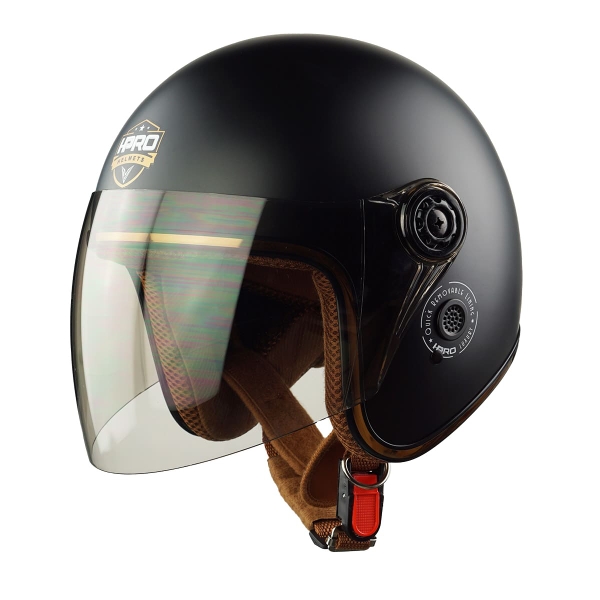 Mũ Bảo Hiểm 3/4 HP04K Có Kính – Màu Đen Nhám, Chính Hãng, Bảo Hành 24 Tháng