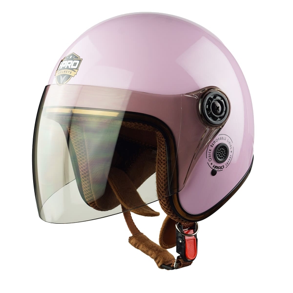 Mũ Bảo Hiểm 3/4 HP04K Có Kính – Màu Hồng Nhạt, Chính Hãng, Bảo Hành 24 Tháng