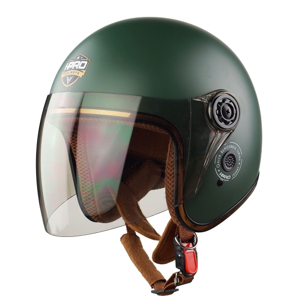 Mũ Bảo Hiểm 3/4 HP04K Có Kính – Màu Xanh Lính Nhám, Chính Hãng HPPRO