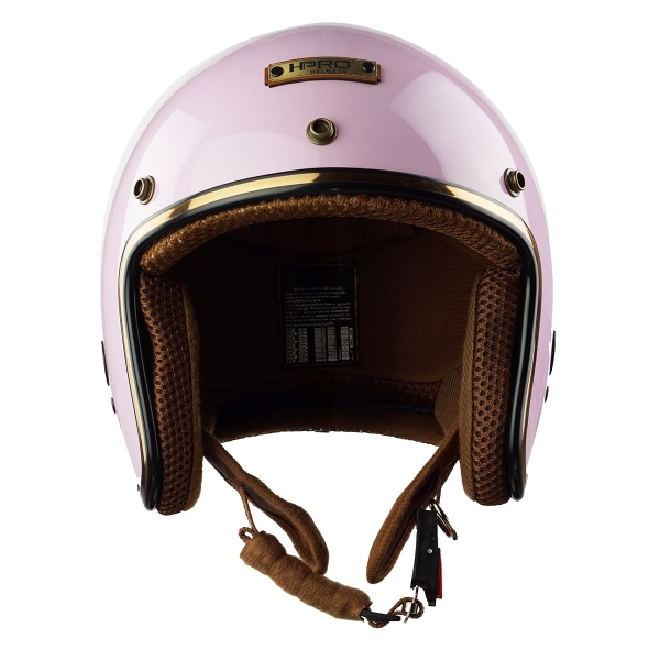 Mũ Bảo Hiểm 3/4 HP04 Hồng Nhạt Bóng – Nữ Tính, Cổ Điển, Chính Hãng HPRO
