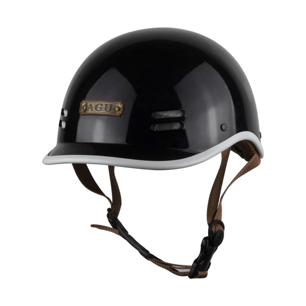 Mũ Bảo Hiểm Nửa Đầu AGU A39 Cá Heo – Màu Đen Bóng, Tặng Tai Gấu & Charm Tên