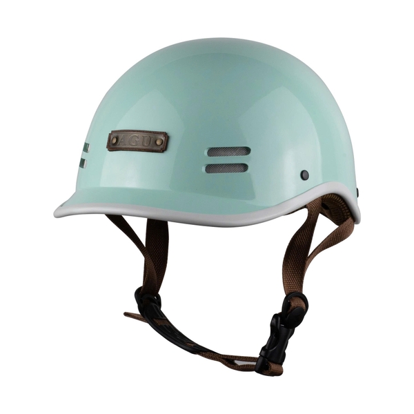 Mũ Bảo Hiểm AGU A39 Cá Heo – Màu Xanh Mint Bóng, Chuẩn Quatest 2 – Tặng Tai Gấu & Charm Tên